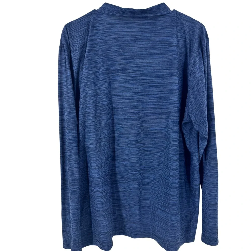 Nike‎ Dri-FIT Mens Quarter Zip Pullover Blue Space Dye Heathered XL Long Sleeve